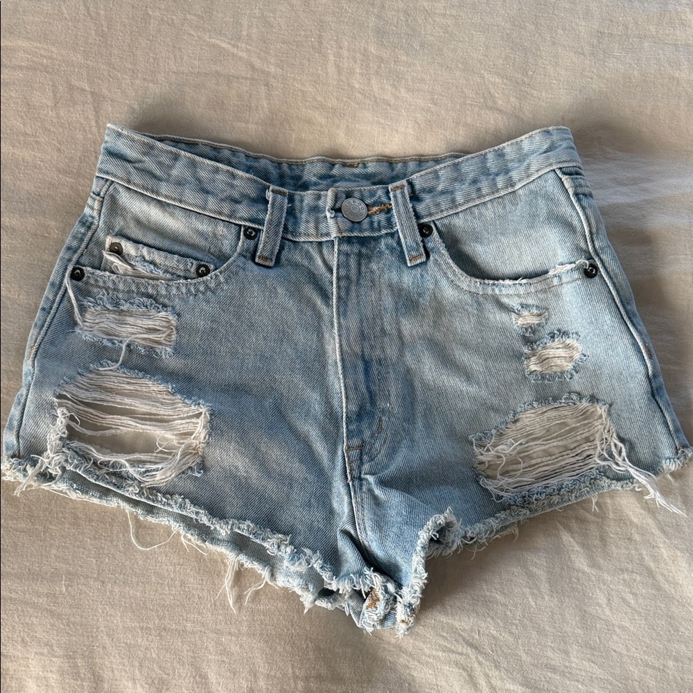 Bdg Hamilton Jean Shorts Womens 27 Distressed High Rise Cheeky Boho